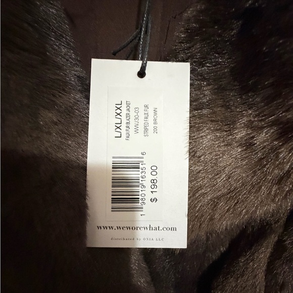 NEW! WeWoreWhat Brown Faux Fur Blazer Jacket - Picture 9 of 10